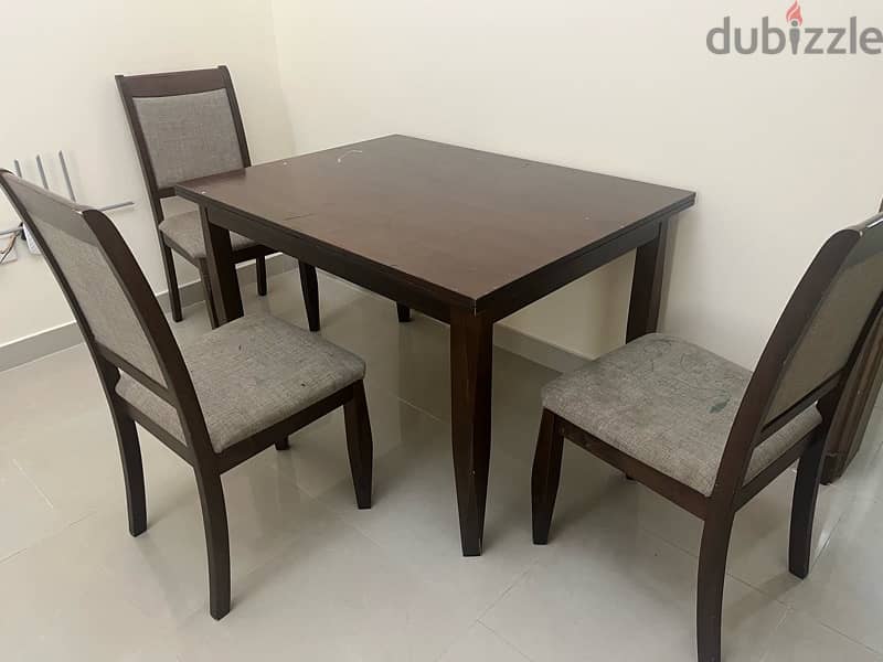 solid wood Dining table with 3 chair 0