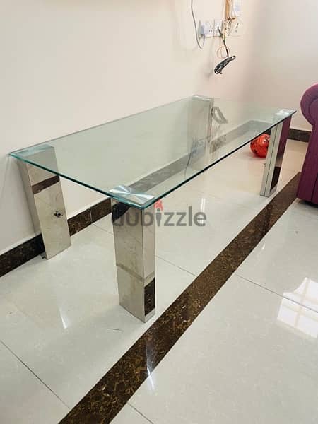 5 seater sofa and glass table for urgent sale 3