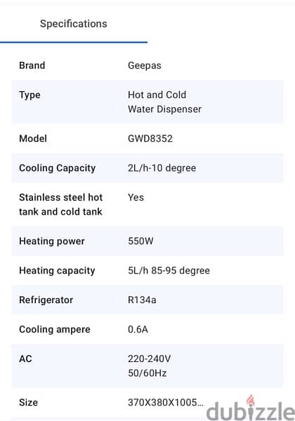 Geepas GWD8352 Hot and Cold Water Dispenser 1