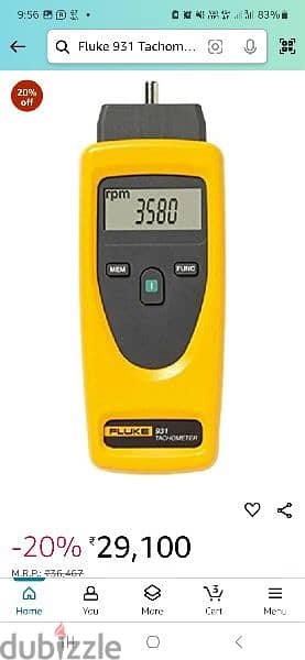 Fluke 931 Digital Tachometer