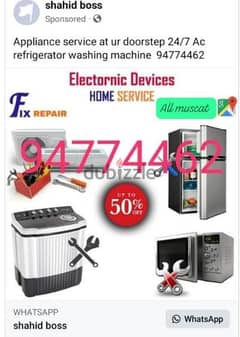 maintenance fridge Ac freezer Washing machine dishwasher microwave 0