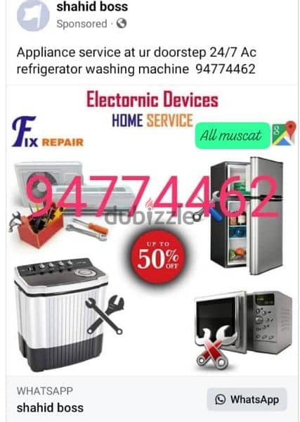 maintenance fridge Ac freezer Washing machine dishwasher microwave 0