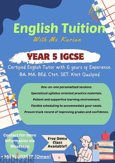 English Tuition for IGCSE YEAR 5