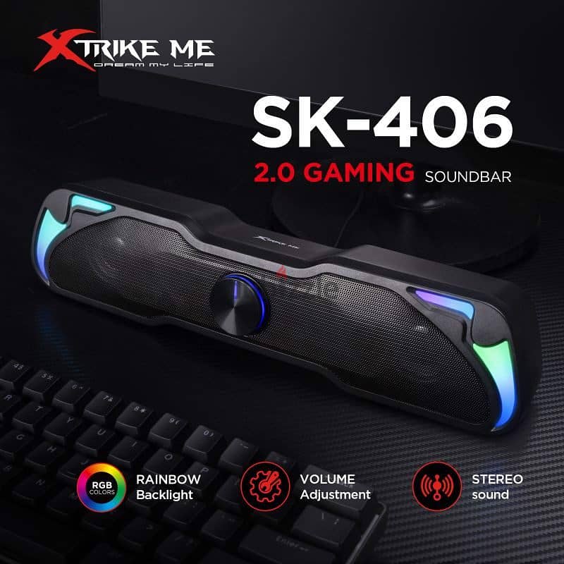 Xtrike Me Gaming Soundbar Stereo RGB Speaker SK-406 4