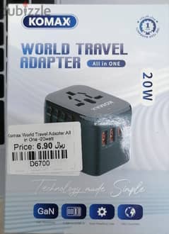 Komax World Travel Adapter All in One - 20 Watt