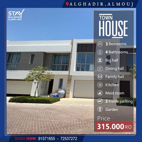 town house for sale 3+maid for life time Oman residency 0