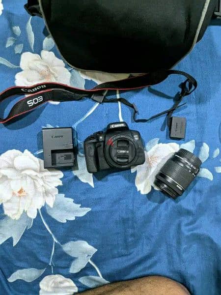 Canon 750d with kit lens + 50 mm 1.8 STM lense +Tripod + Bag 3