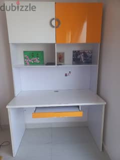 for sale - study table, small wall unit,  bed with mattress