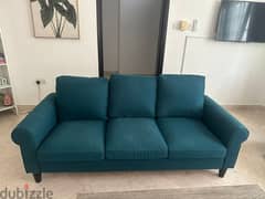 Used IKEA Gammalbyn Green 3 seater sofa in good condition.