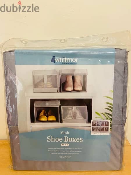 Whitmor Mesh Shoe Box Set of 4 4