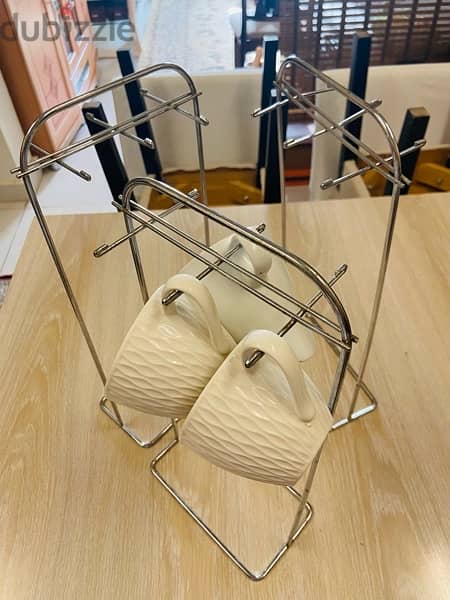 Kitchen Cup Metal Double Hook Storage Rack 0