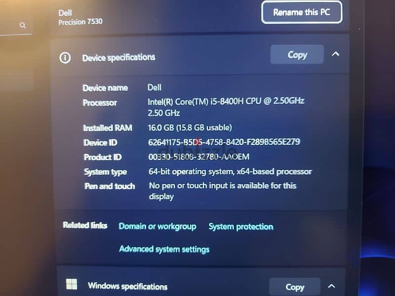 لابتوب جيمينج dell precision 7530 (الوصف) 4