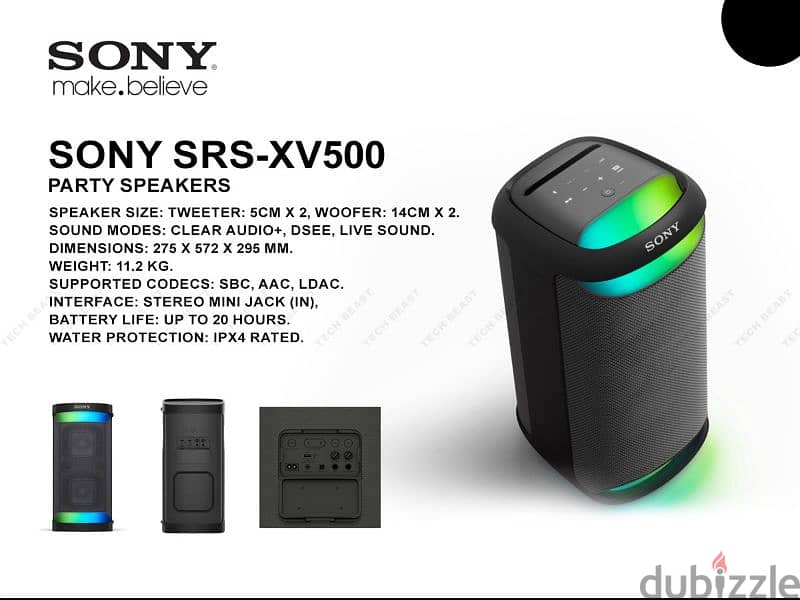 Sony XV500 PARTY SPEAKER  letest model 8