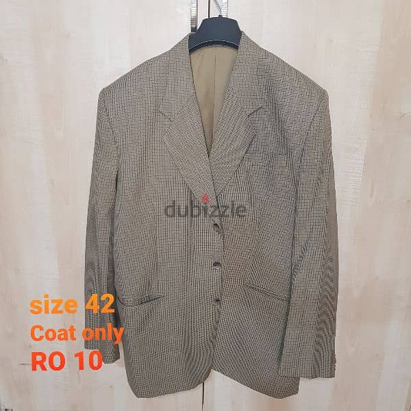 Coat and suit . As per Photo and price on photo 1