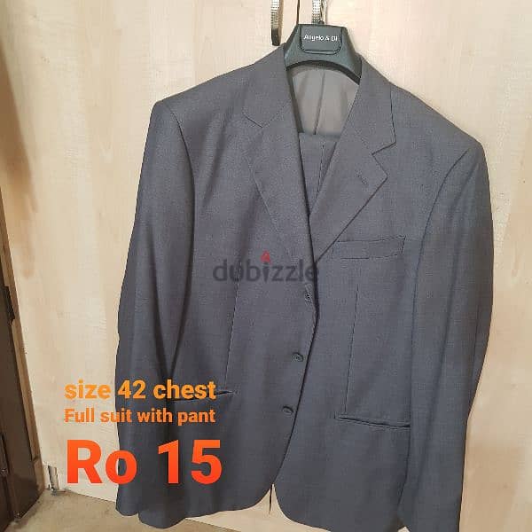 Coat and suit . As per Photo and price on photo 2