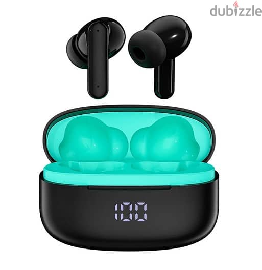 Heatz Wireless Earbuds Dual Mic Digital Display HB6 1