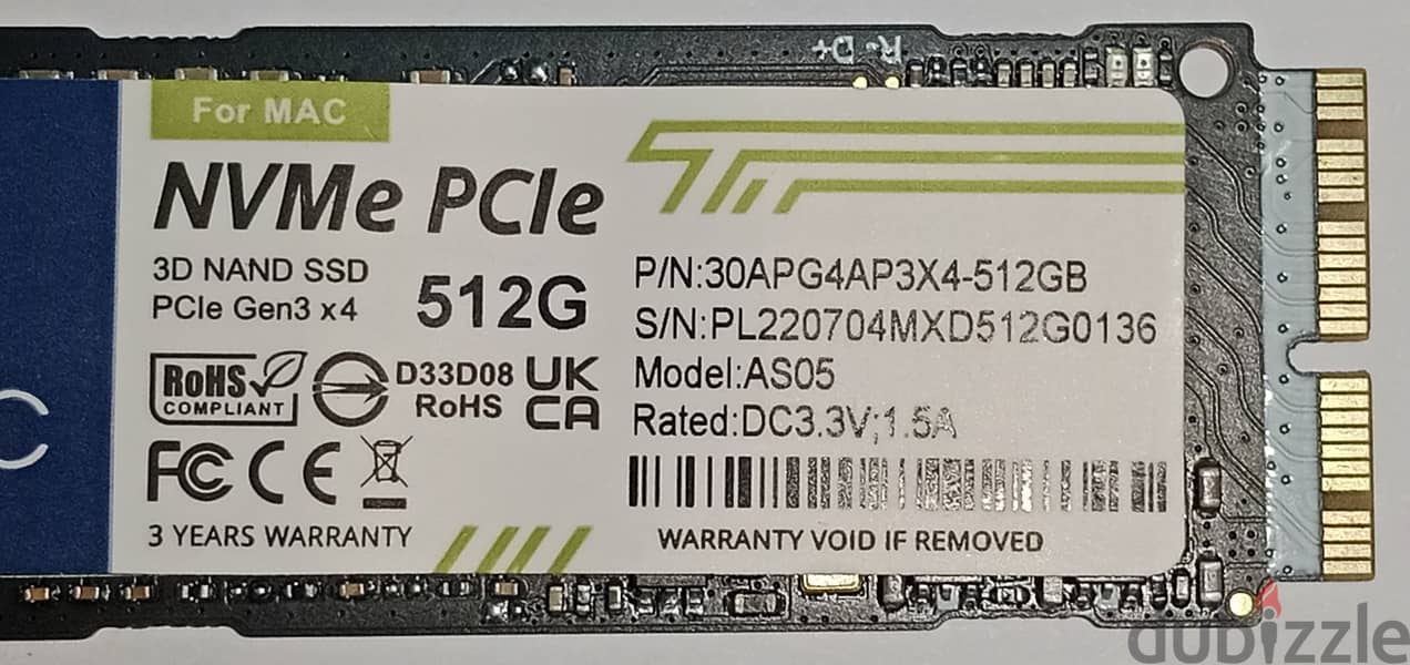 Timetec 512GB MAC SSD NVMe PCIe Gen3x4 3D NAND TLC Read up to 2,000MB 3