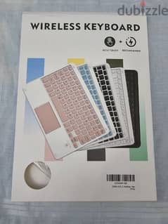 (Almost New) Wireless Bluetooth Rechargeable Keyboard with Touchpad