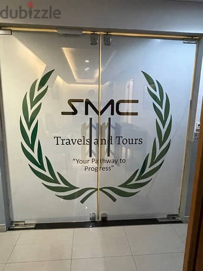 glass partition, frosted glass sticker and digital sticker, signage