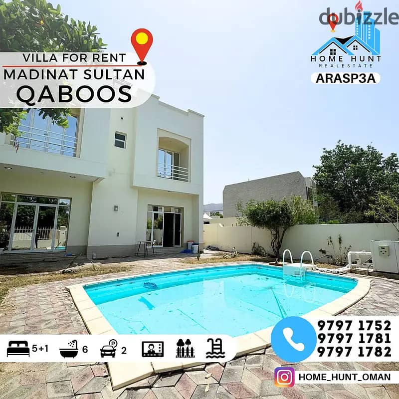 MADINAT SULTAN QABOOS | WELL MAINTAINED 5+1 BR VILLA WITH PRIVATE POOL 0