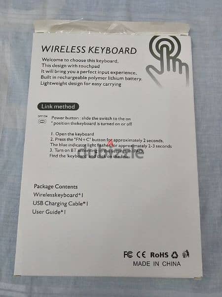 (Almost New) Wireless Bluetooth Rechargeable Keyboard with Touchpad 1