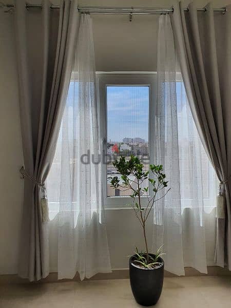 Curtains 100% blackout with blind + rod 1