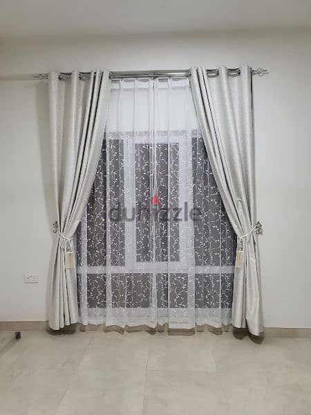 Curtains 100% blackout with blind + rod 2