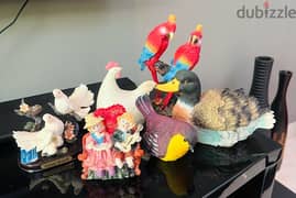 6 vintage home decor items/ animal statues/ decorating items