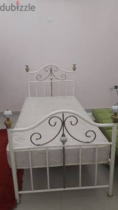 single bed with mattress