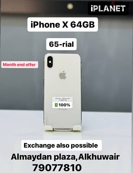 iPhone X64GB battery 100% good condition display change good quality 0