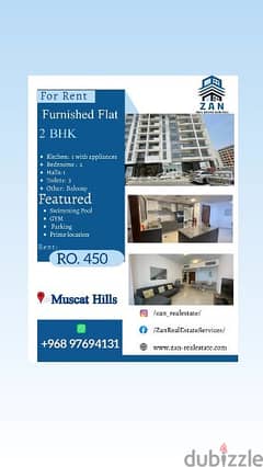 For rent flat fully furnished 2 BHK at Muscat Hills 0