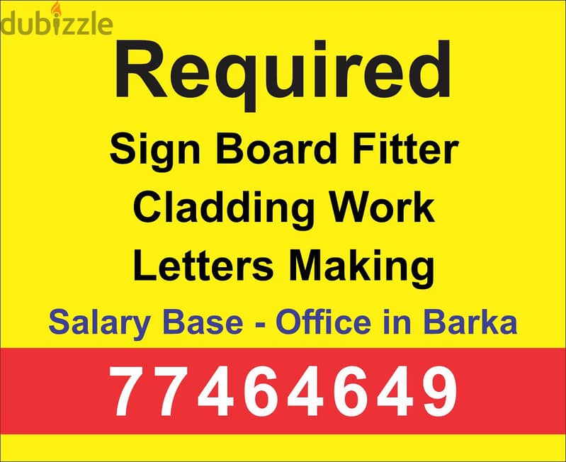 Sign Boad Fitter Required 0