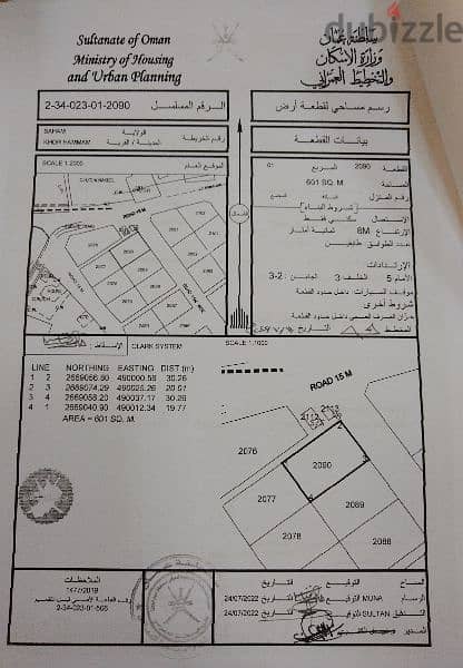 مخطط سكتي للبيع / صحم -خور الحمام 0