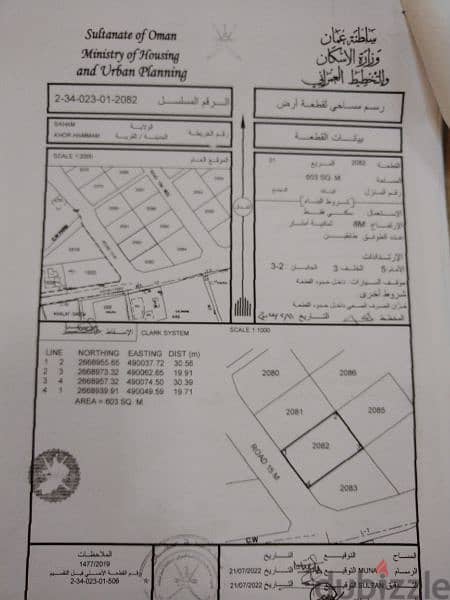 مخطط سكتي للبيع / صحم -خور الحمام 6