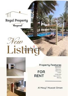 Absolutely stunning 1 BHK apartment for rent at Al Mouj, Muscat!