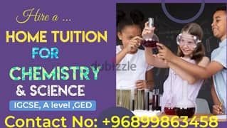 Chemistry home tutor for GED, IGCSE,AS &A level 0