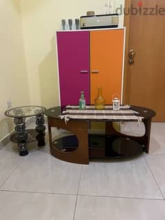 2 Door cabinet, Center Table & Round corner table