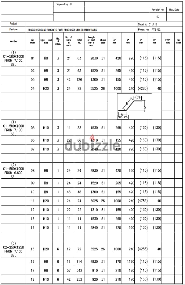 Construction Rebar Detailing and Bar Bending schedules. 5