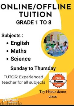 Experienced MATHS , SCIENCE AND ENGLISH teachers