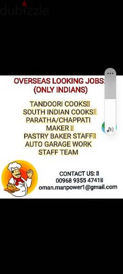 oversees requirement indian staff