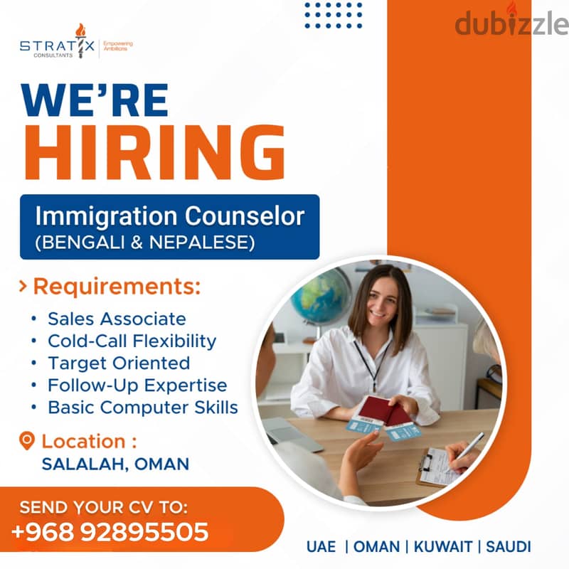 Immigration Counselor ( Bengali & Nepalese ) 0