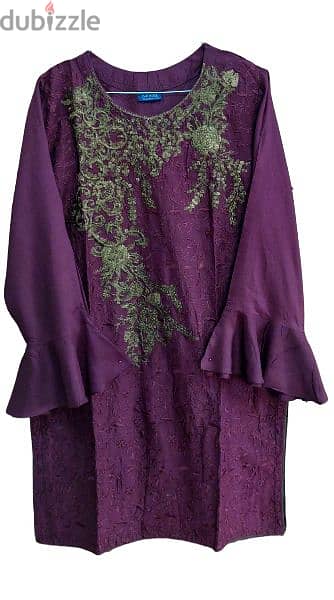 embroidered linen kurties size M 4