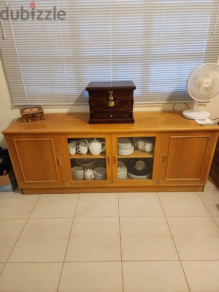 Solid wood book case and matching sideboard. 0