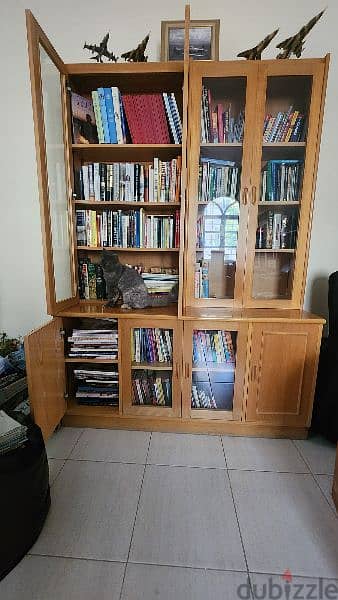 Solid wood book case and matching sideboard. 3