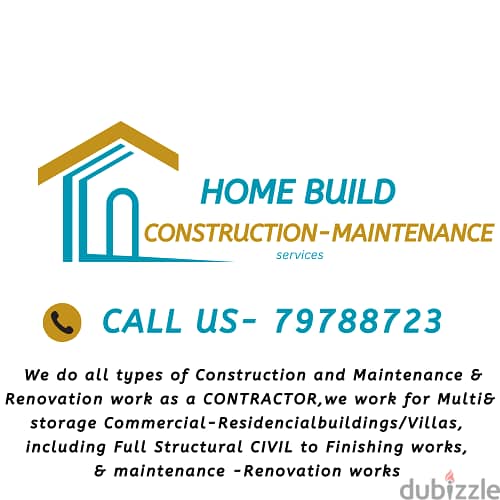 ⏩ We do all types of Construction and Maintenance work as a contractor 0