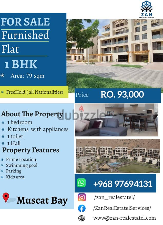 For Slae 1 BHK fully Furnished at Muscat Bay 0