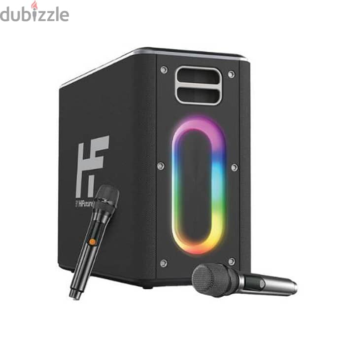 Hifuture MusicBox Karoke Speaker Dual Wireless Microphone -HF HBB8 1