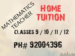 Mathematics teacher: All grades and classes