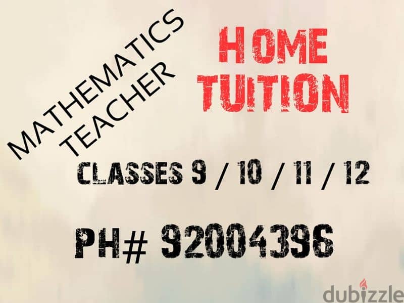 Mathematics teacher: All grades and classes 0