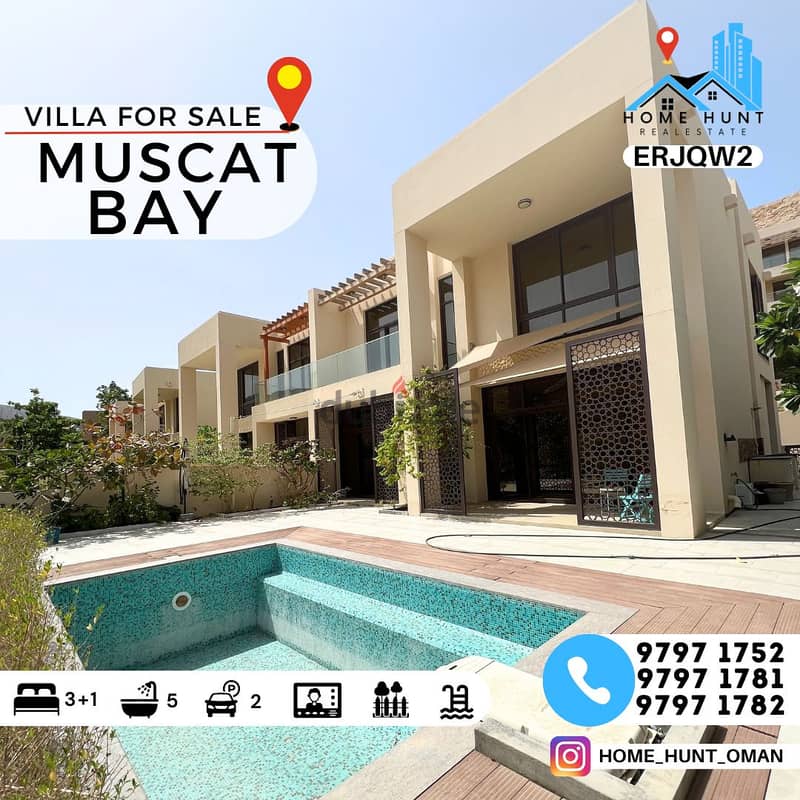 MUSCAT BAY | MODERN UN-FURNISHED 3+1BR WATERFRONT VILLA FOR SALE 0